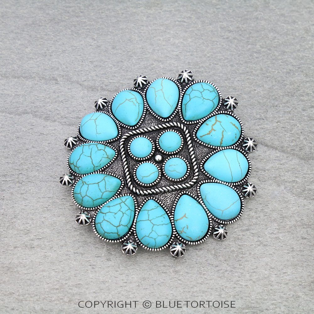 Western Concho Stone Hat Pin