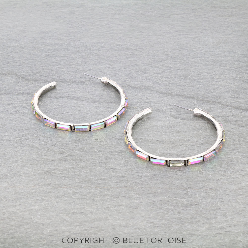 Western Rhinestone Hoop Earrings