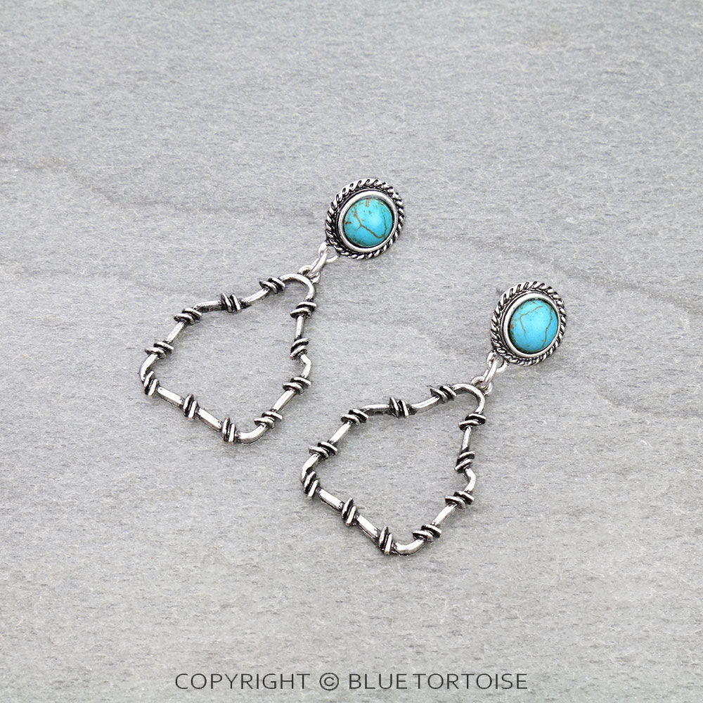 Western Ear Tag Wire Stud Earrings