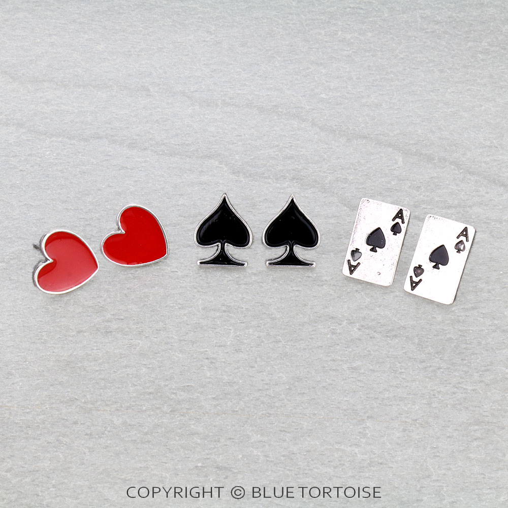 3 Pair Poker Earring Set