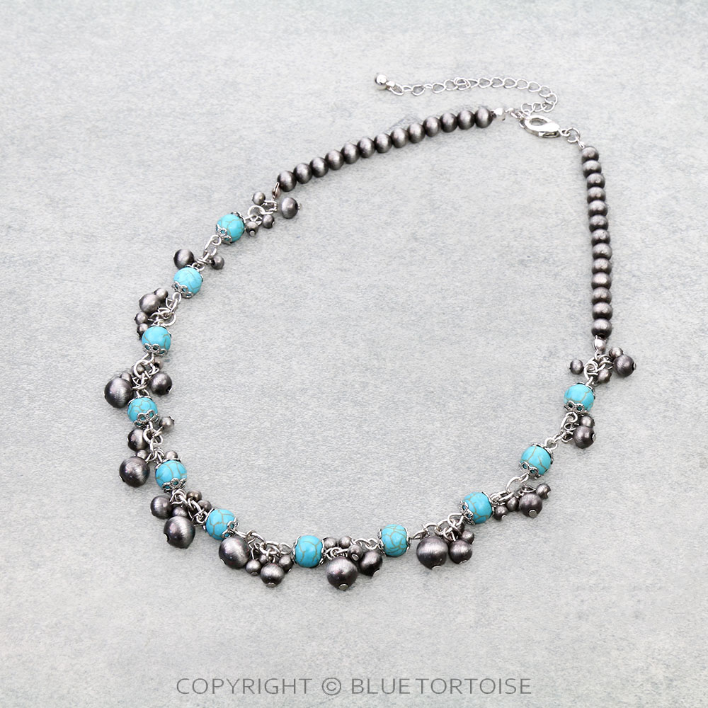Navajo Style Pearl & Bead Necklace