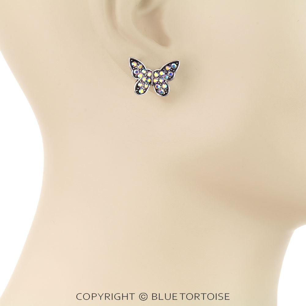 Western Butterfly Stone Stud Earrings - Image 2