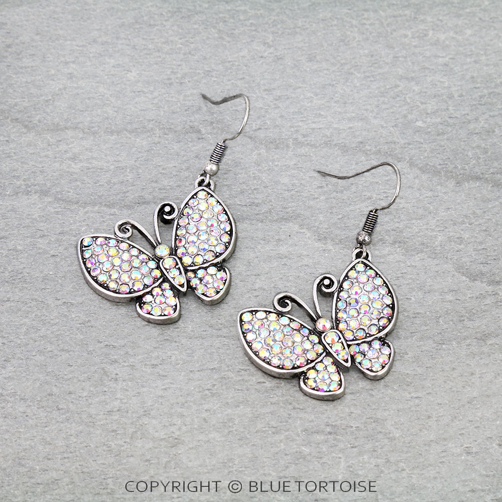 Western Butterfly Stone Dangle Earrings