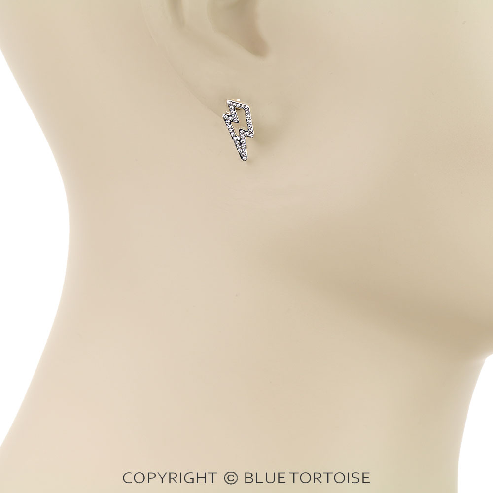 Western Lightning Cut Out Paved Stud Earrings - Image 2