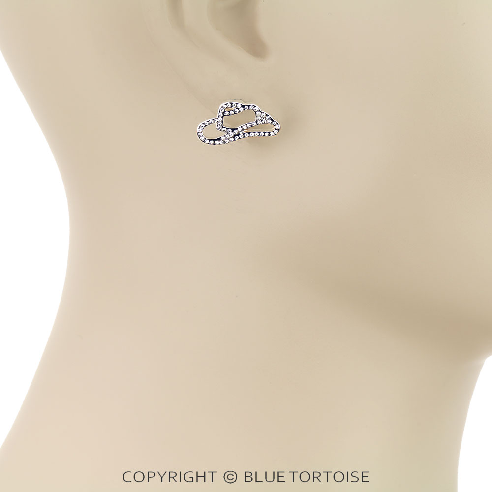 Western Cowboy Hat Cut Out Paved Stud Earrings - Image 2