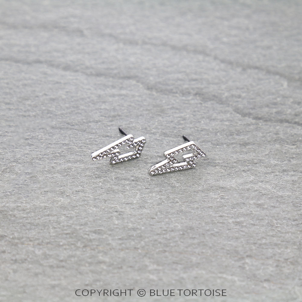 Western Lightning Cut Out Paved Stud Earrings