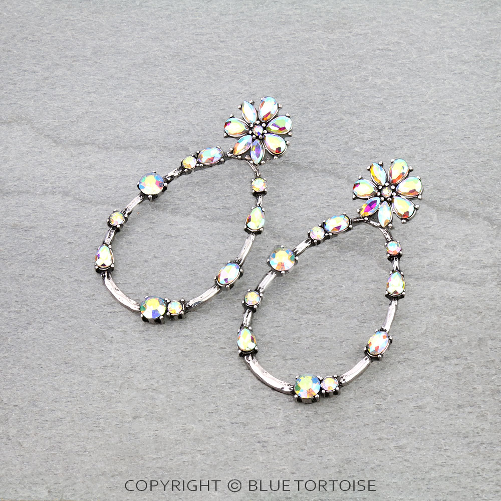 Western Flower Stone Stud Earrings