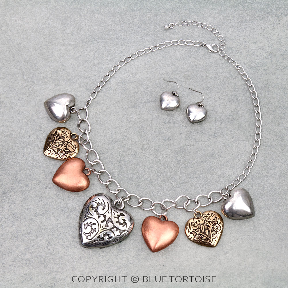 Western Heart Statement Necklace Set
