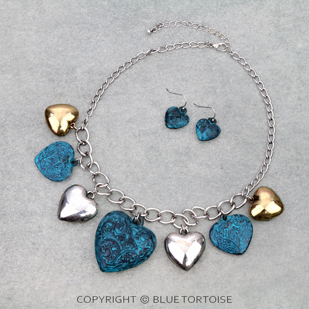 Western Heart Statement Necklace Set