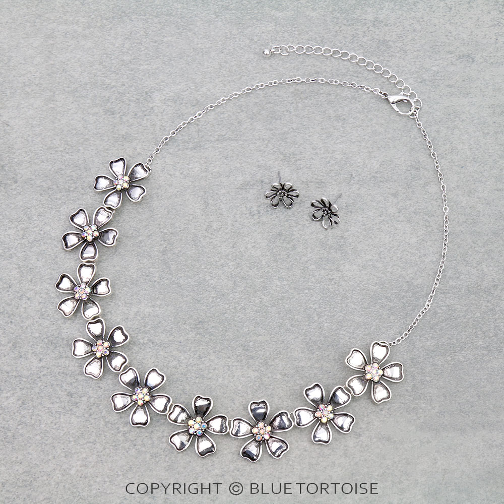 Western Flower Statement Necklace Set