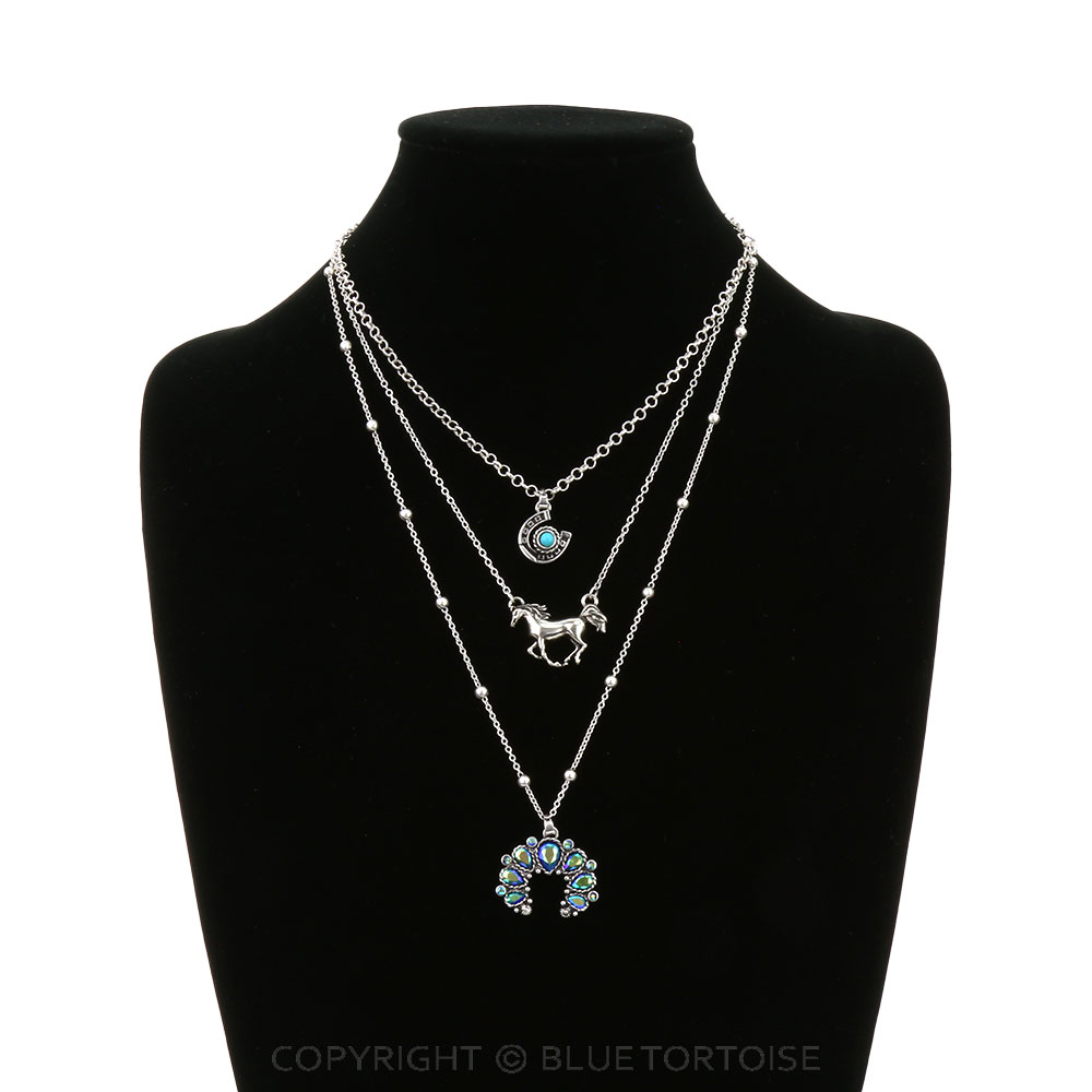 3 Layered Western Squash Blossom Necklace - Image 2