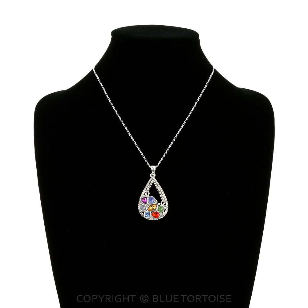 Tailored Ball TXR Teardrop with Stone Necklace - Image 2
