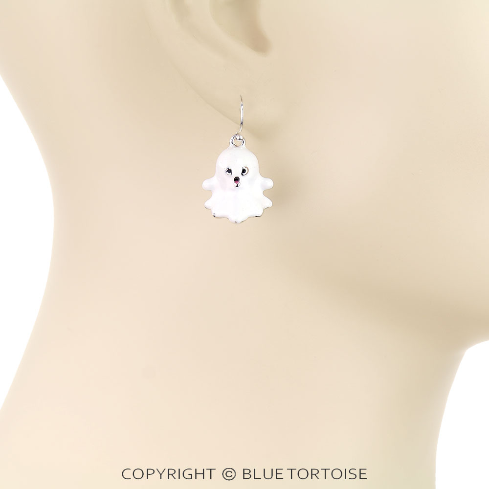 Halloween 3D Ghost Epoxy Dangle Earrings - Image 2