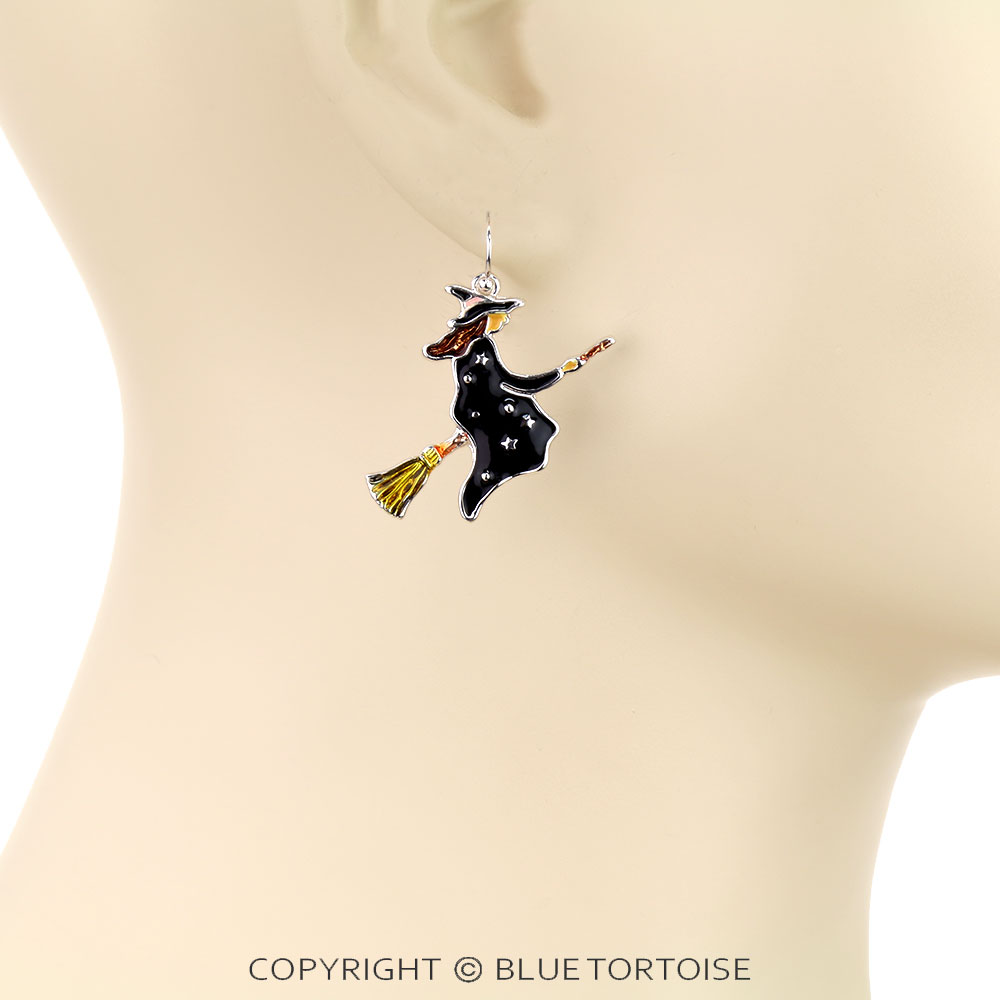 Halloween Witch Epoxy Dangle Earrings - Image 2