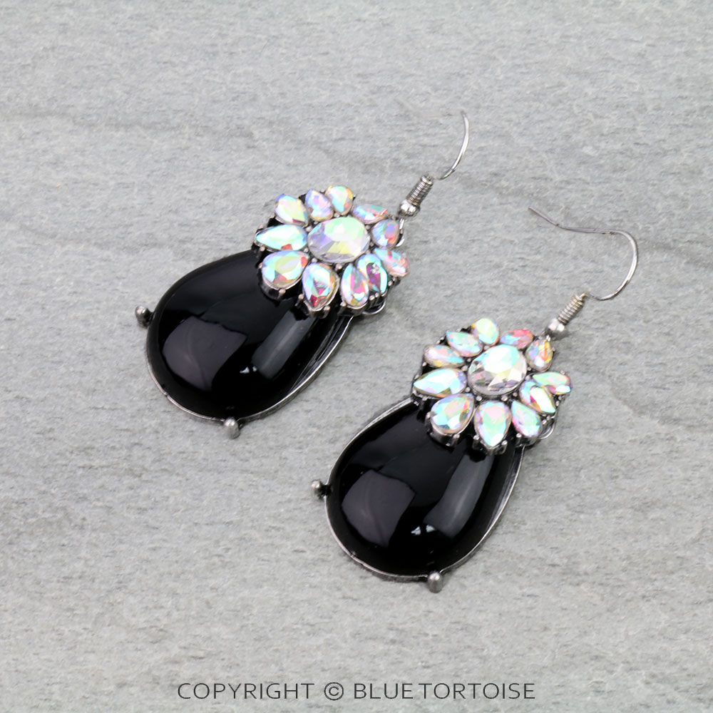 Western Concho Stone Dangle Earrings
