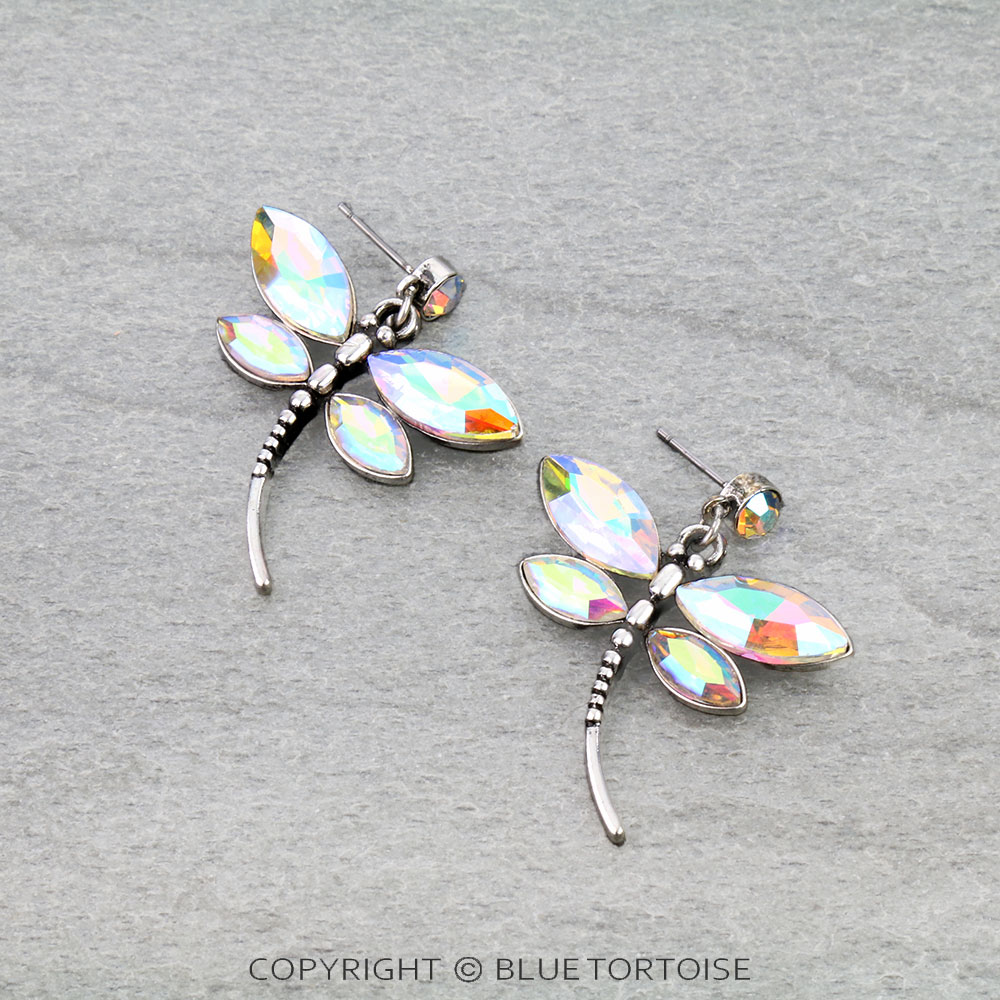 Western Dragonfly Stone Stud Earrings