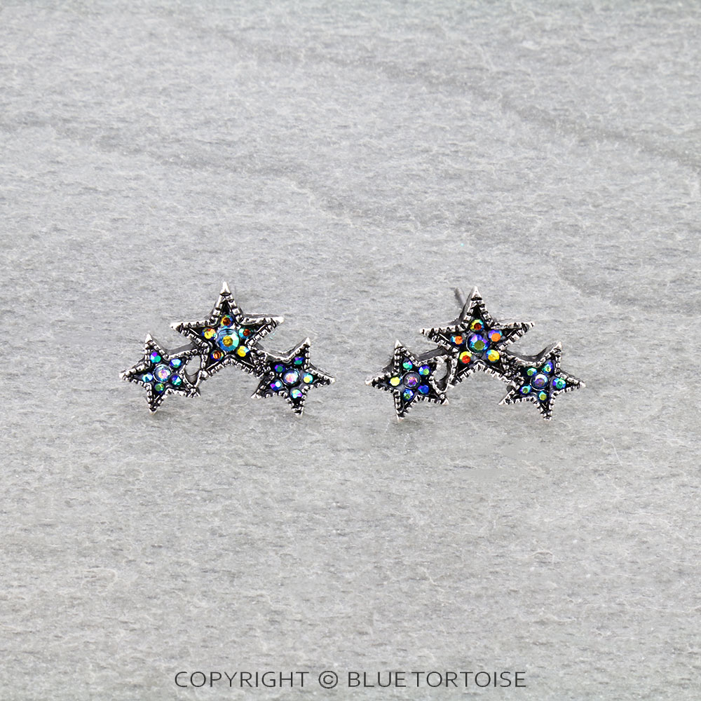 Star Shape Rhinestone Stud Earrings