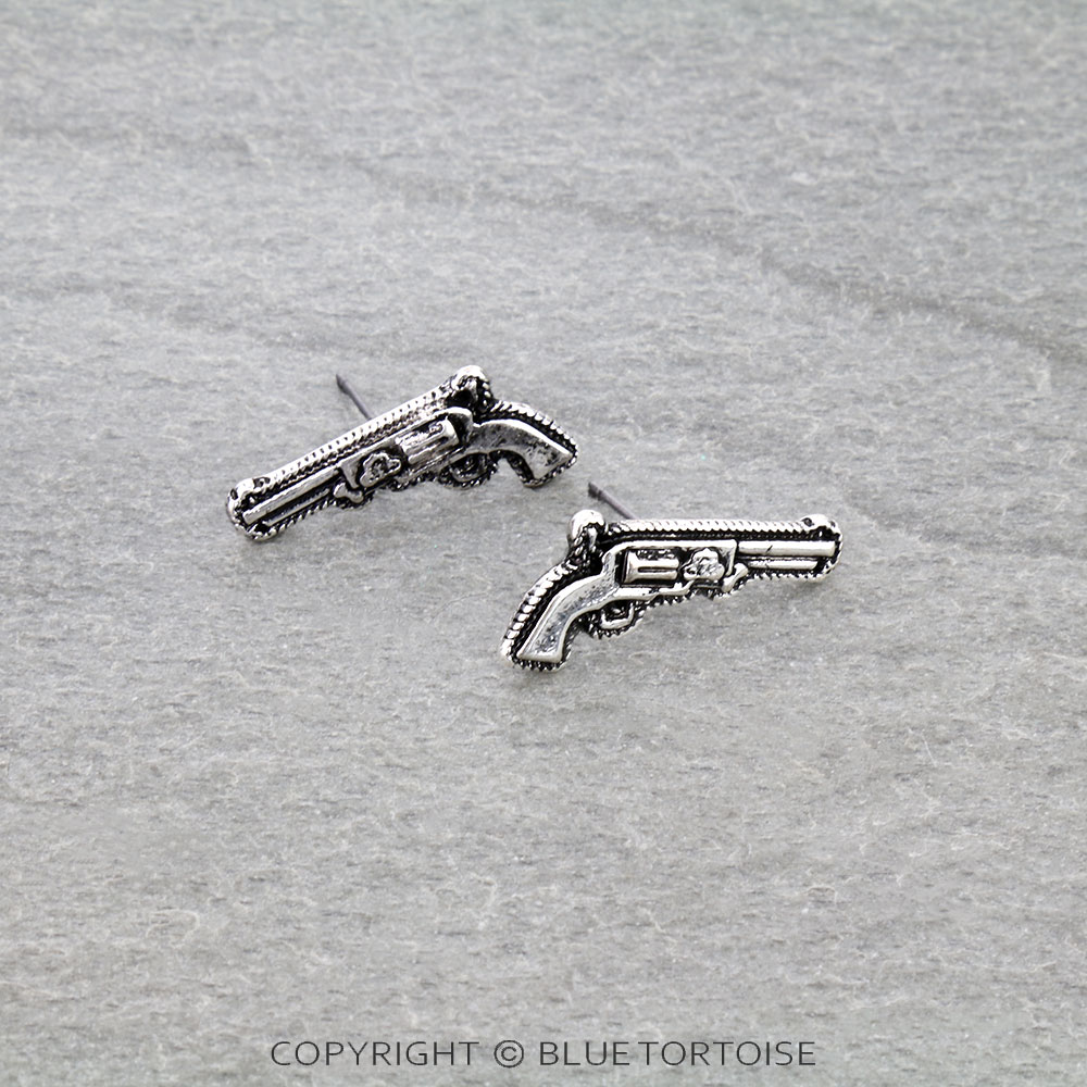 Western Pistol Stud Earrings
