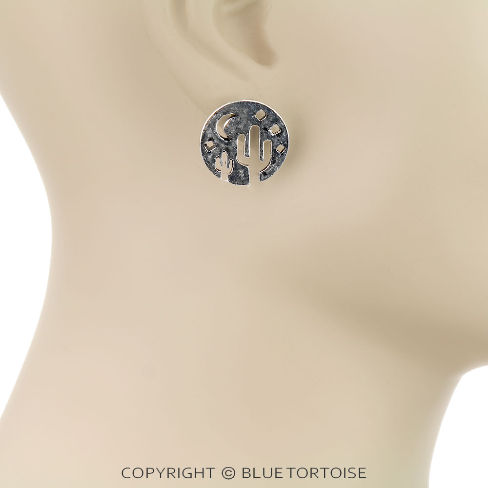 Western Scenery Cutout Stud Earrings - Image 2