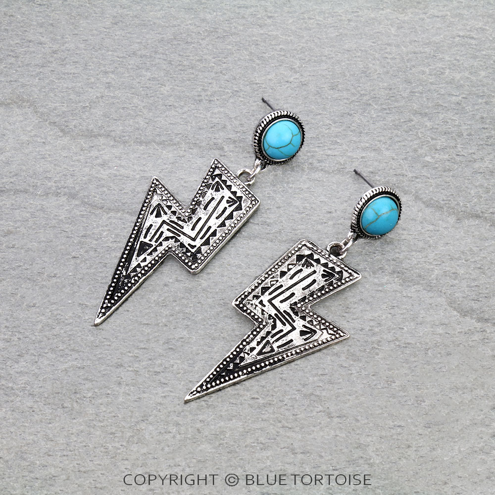 Western Textured Thunder Stud Earrings