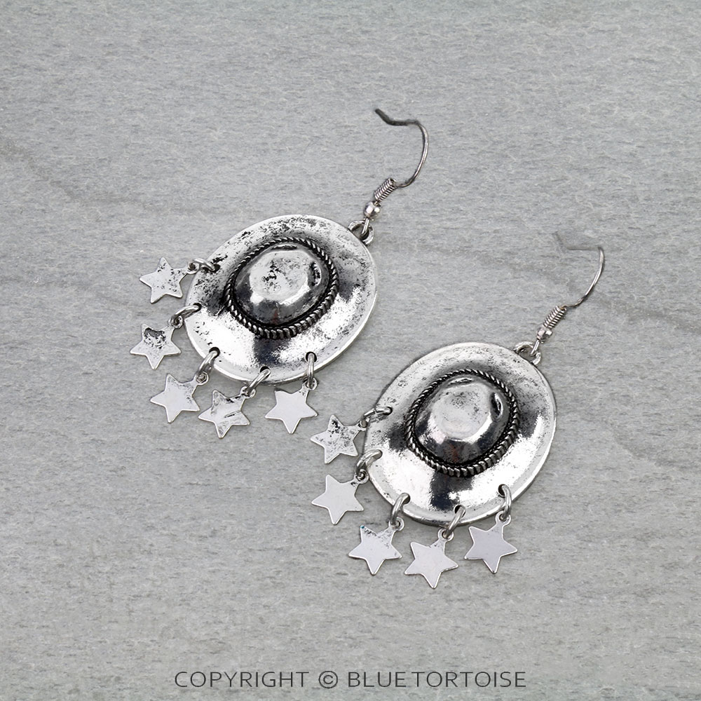 Western Cowboy Hat Dangle Earrings