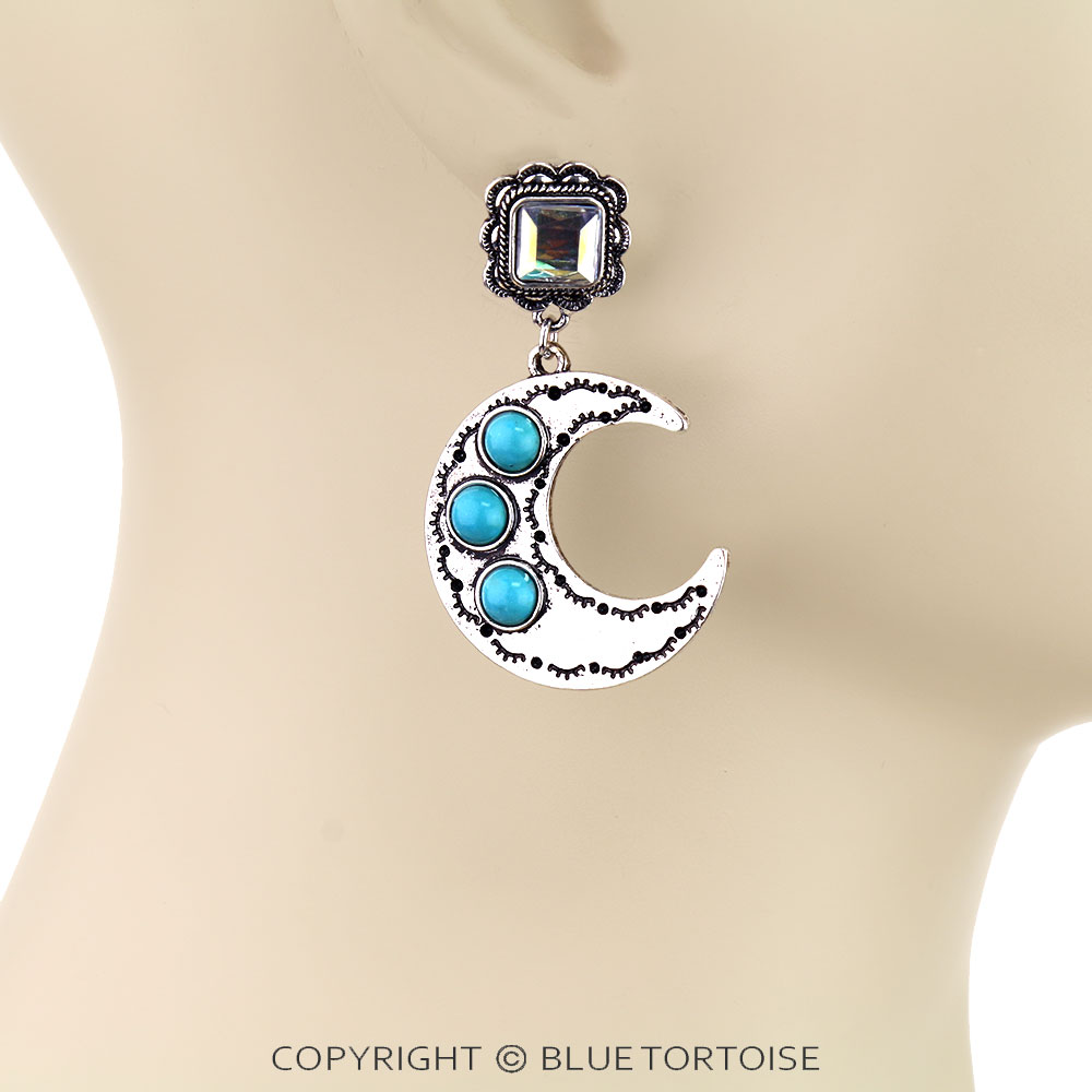 Western Astrology Moon Stud Earrings - Image 2
