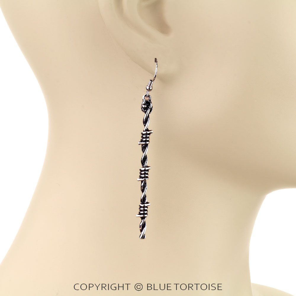 Western Barbed Texture Dangle Earrings - Image 2