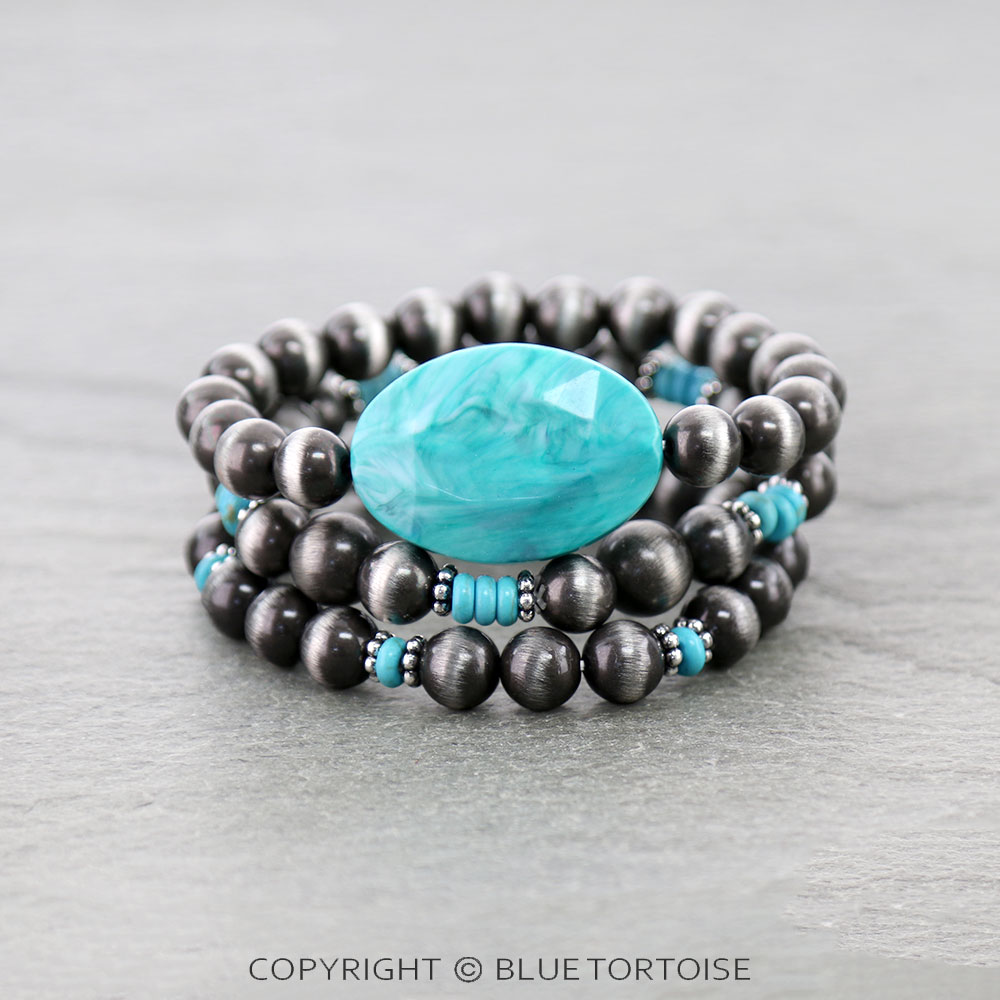 Western Agate Stone Stackable Bracelets