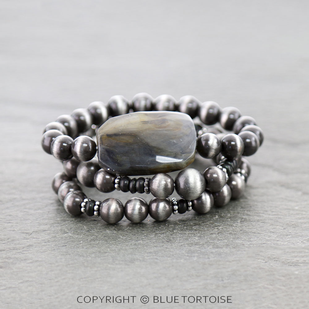Western Agate Stone Stackable Bracelets