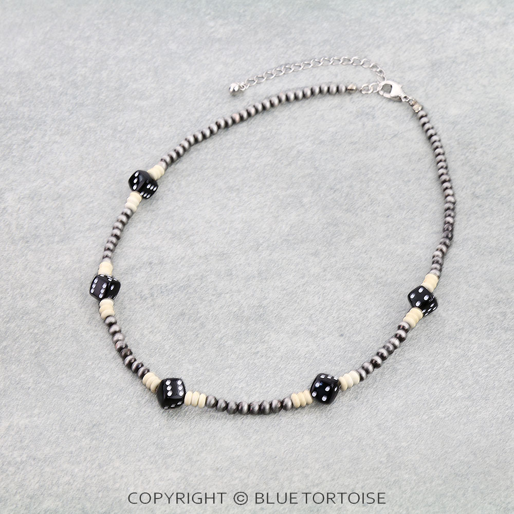Western Dice Bead Choker Necklace