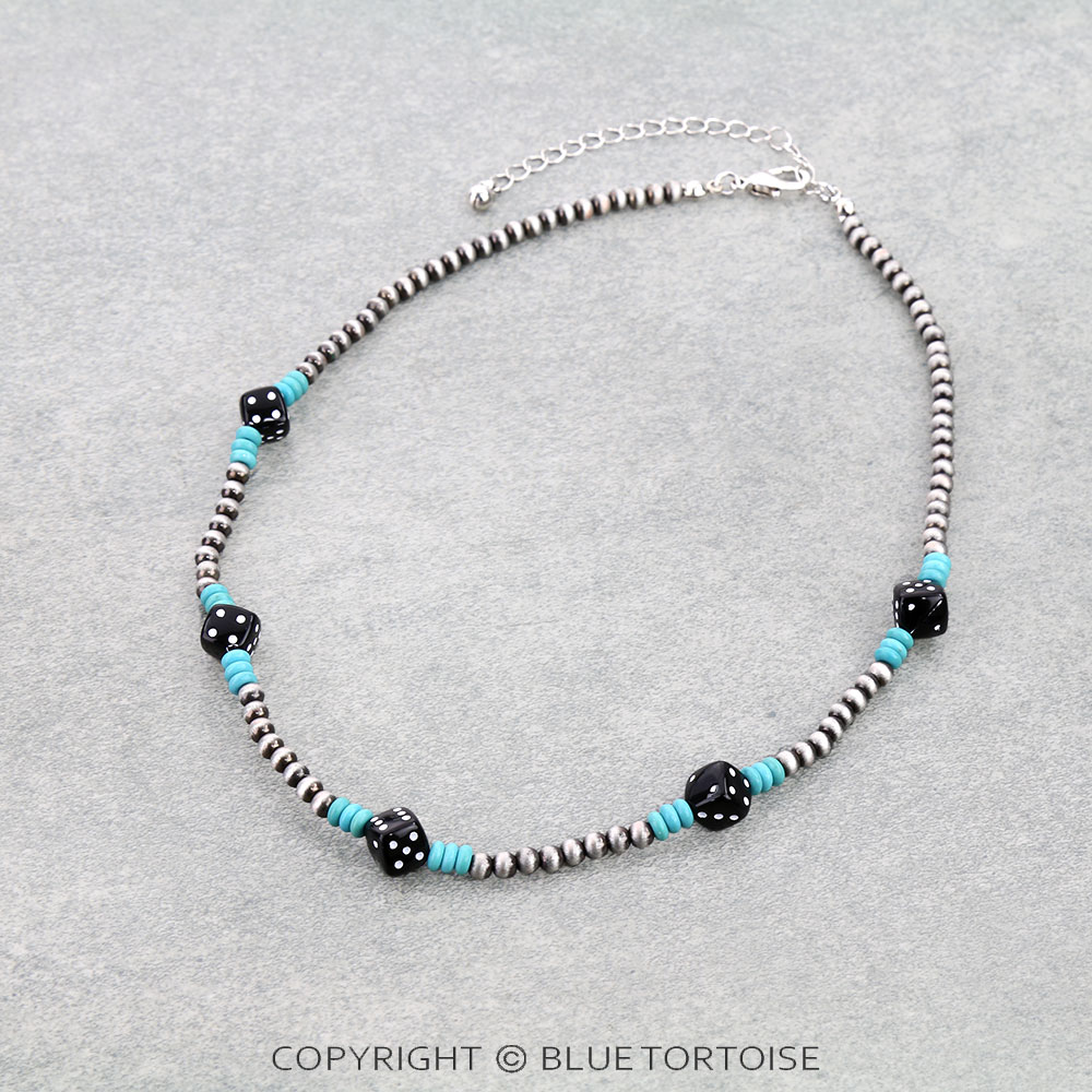 Western Dice Bead Choker Necklace