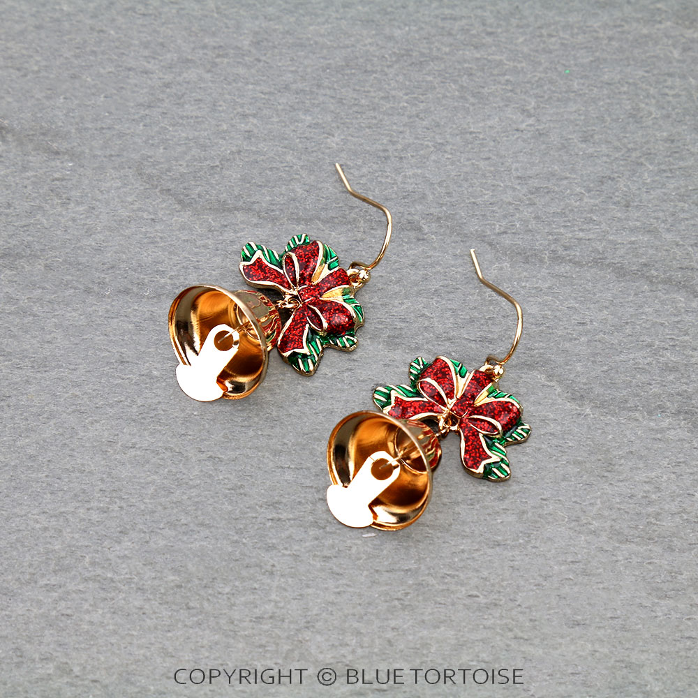 1.75" Christmas Bell Dangle Earrings