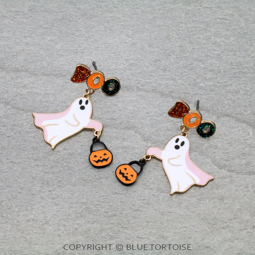 Halloween BOO Ghost Stud Earrings