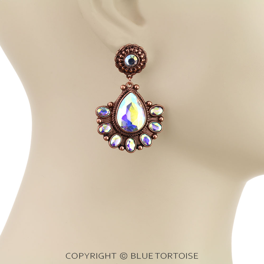 Western Concho Casting Stone Stud Earrings - Image 2