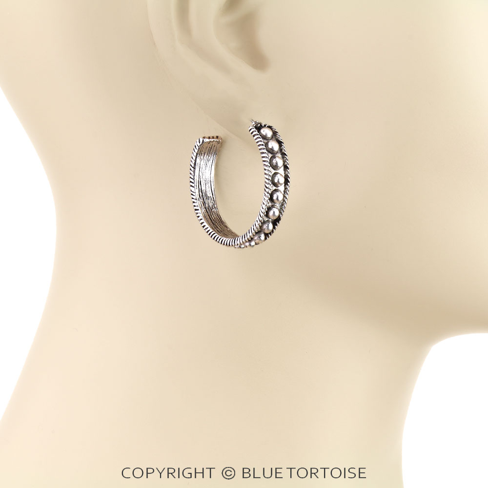 Western Ball TXR Hoop Earrings - Image 2