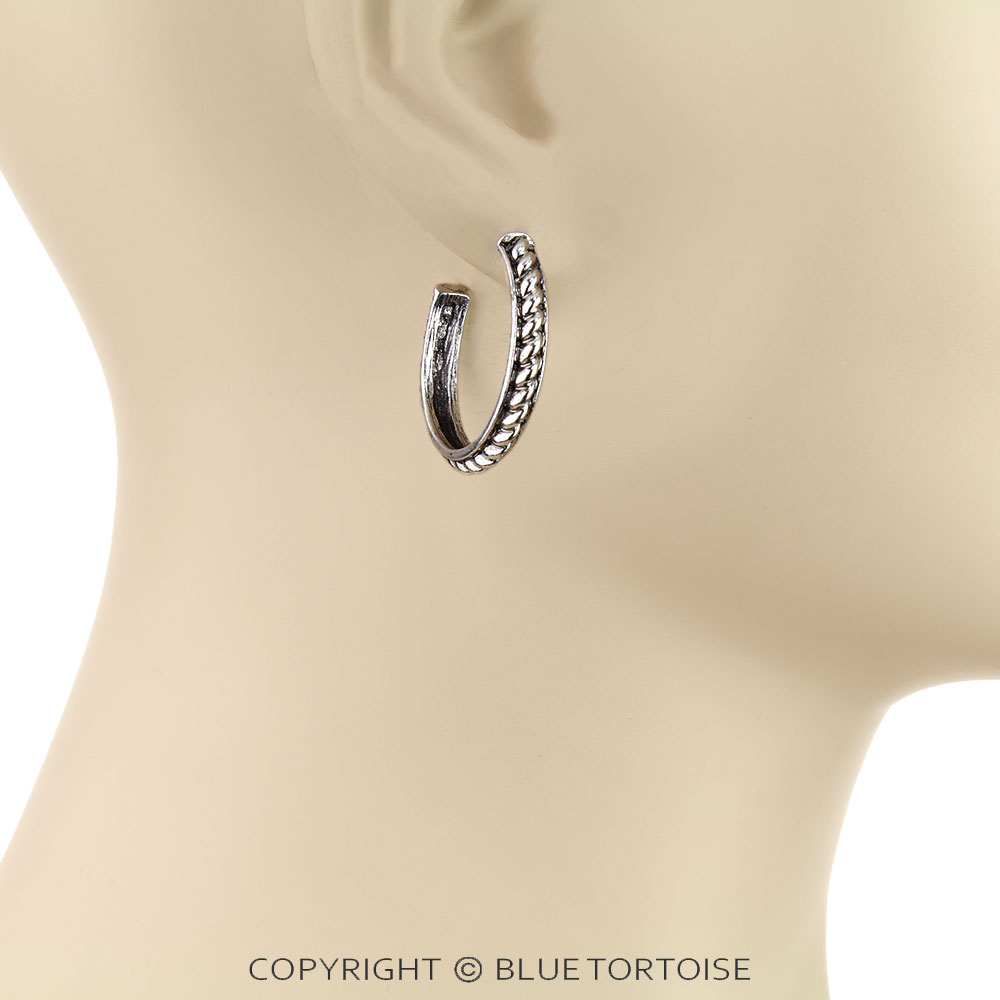 Western Rope TXR Hoop Earrings - Image 2
