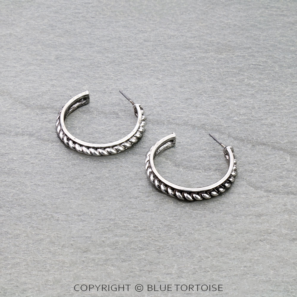Western Rope TXR Hoop Earrings