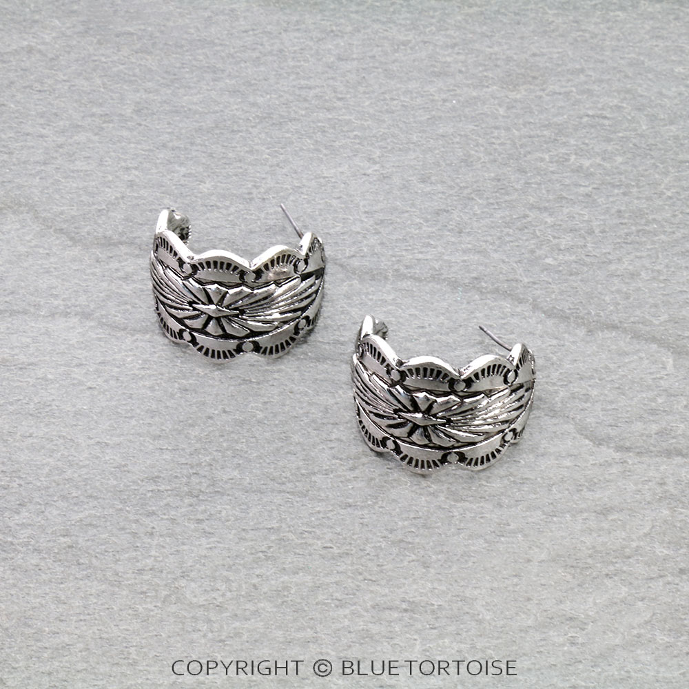 Western Concho Hoop Earrings