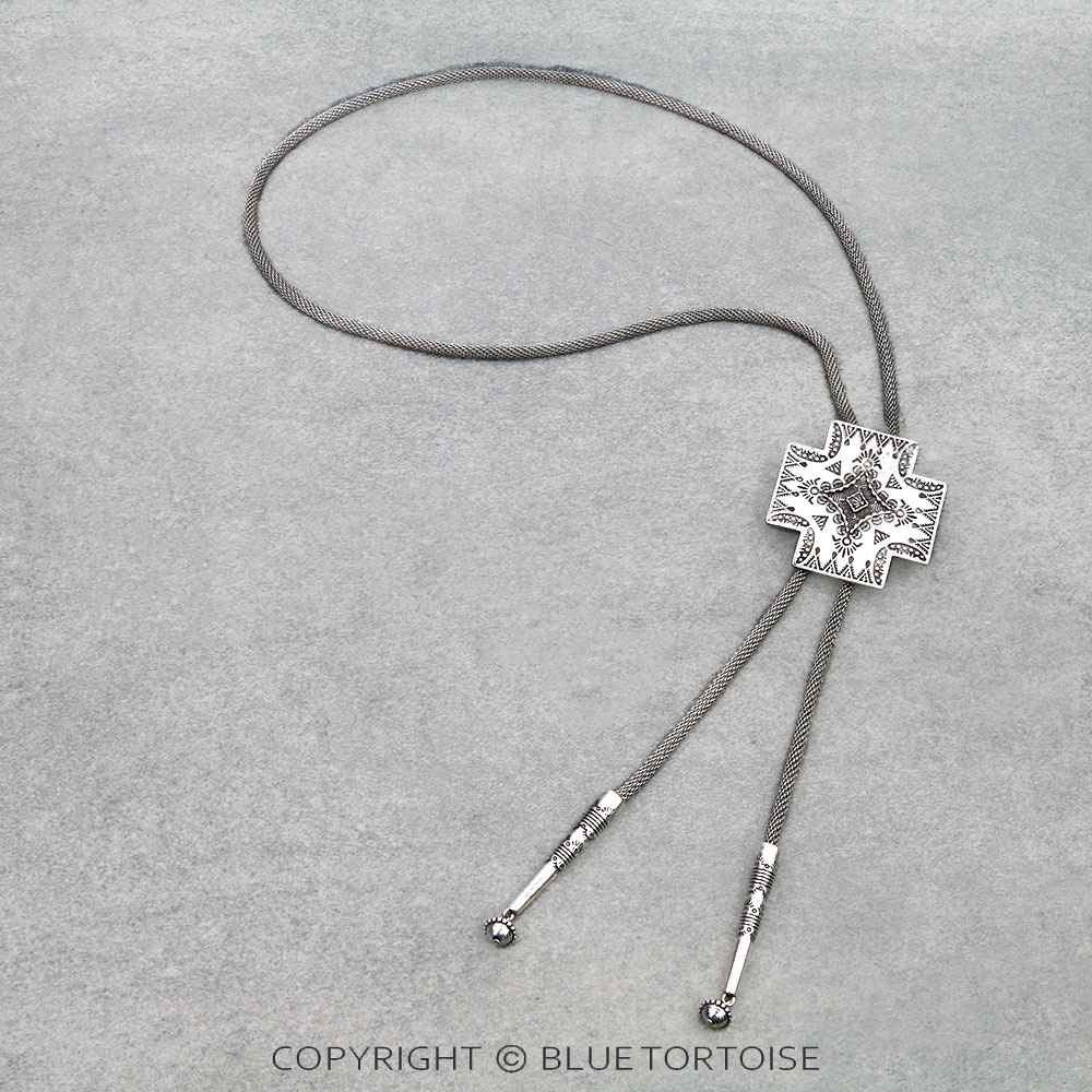 Western Cross Bolo Necklace