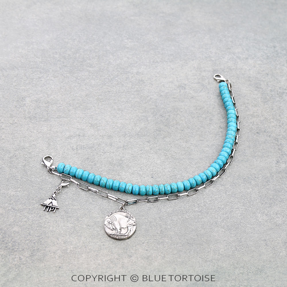 Western Indian Coin Stone Trucker Hat Chain
