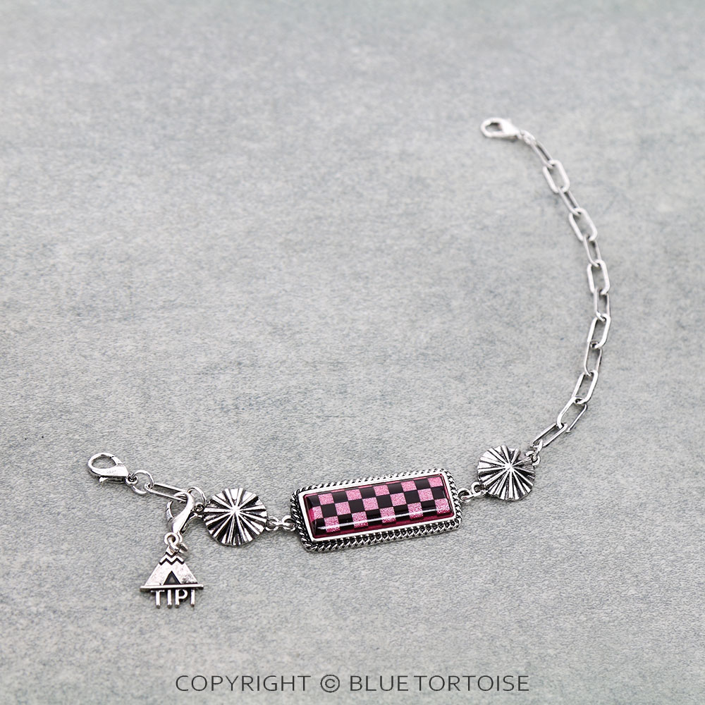 Western Checker Bar Trucker Hat Chain