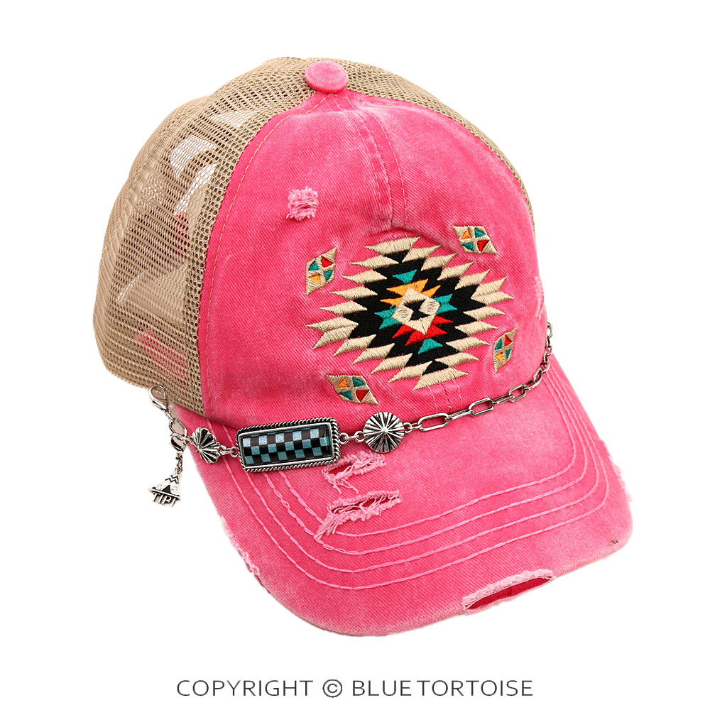 Western Checker Bar Trucker Hat Chain - Image 2