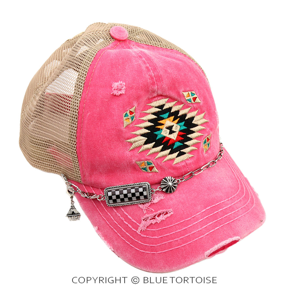 Western Checker Bar Trucker Hat Chain - Image 2