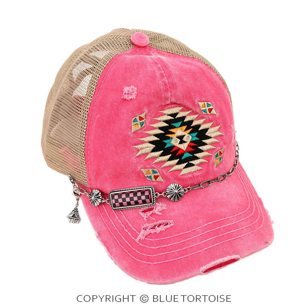 Western Checker Bar Trucker Hat Chain - Image 2