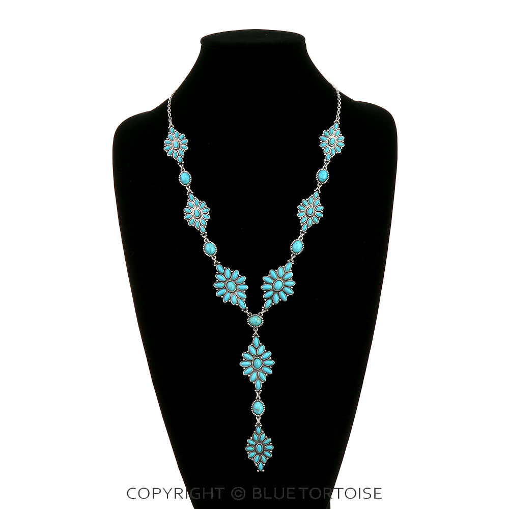 Western Concho Stone Y Necklace - Image 2