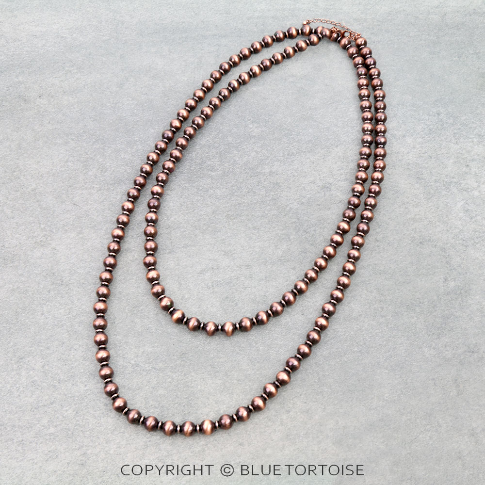 60" Navajo Style Pearl Necklace