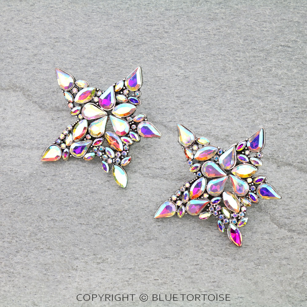 Western Star Rhinestone Stud Earrings