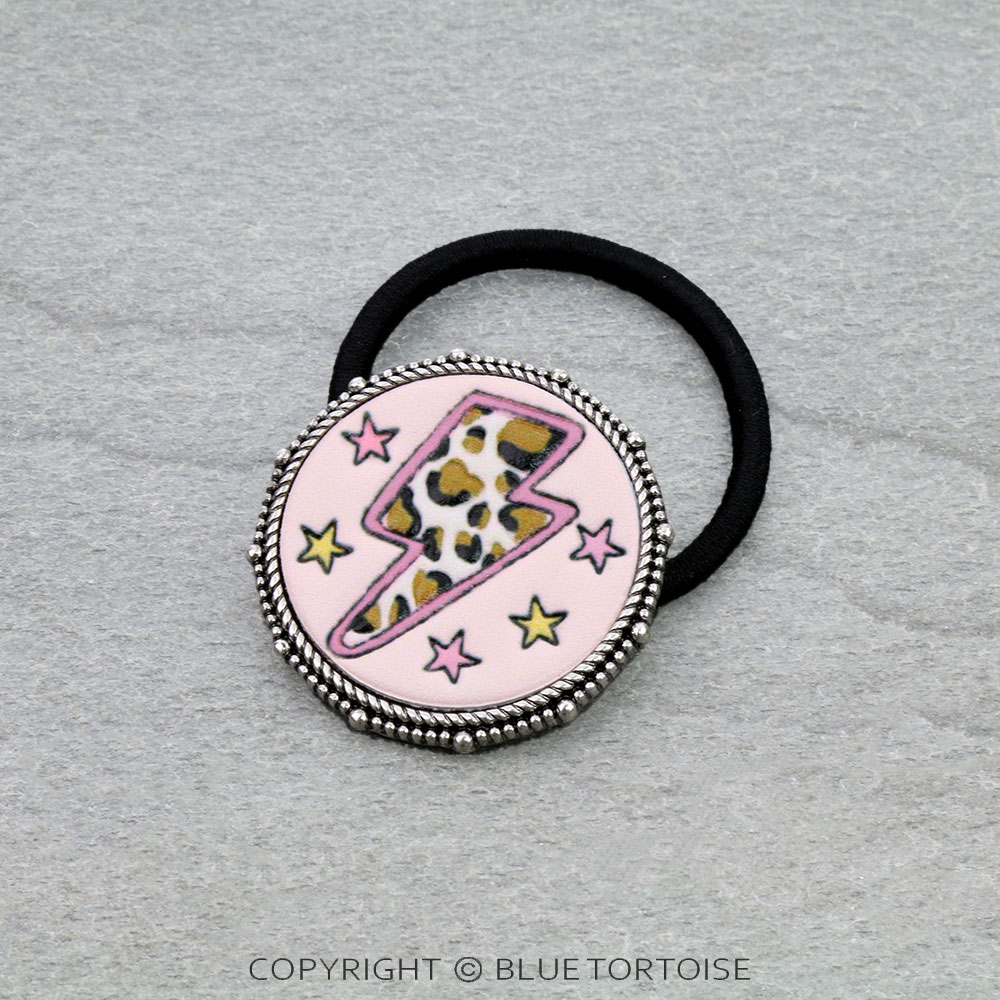 Western Tooled Leather Thunder Hair Tie