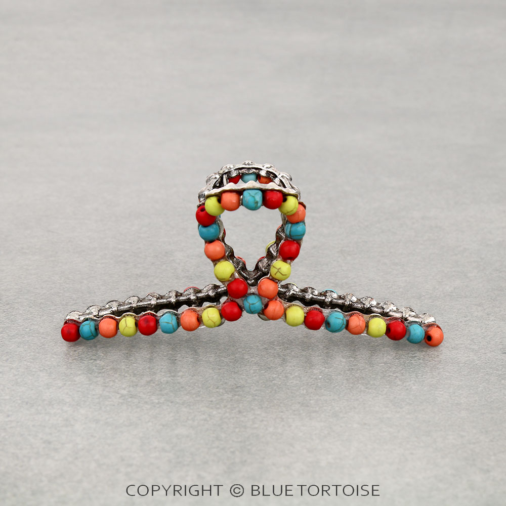 4.5" Stone Bead Hair Claw Clip