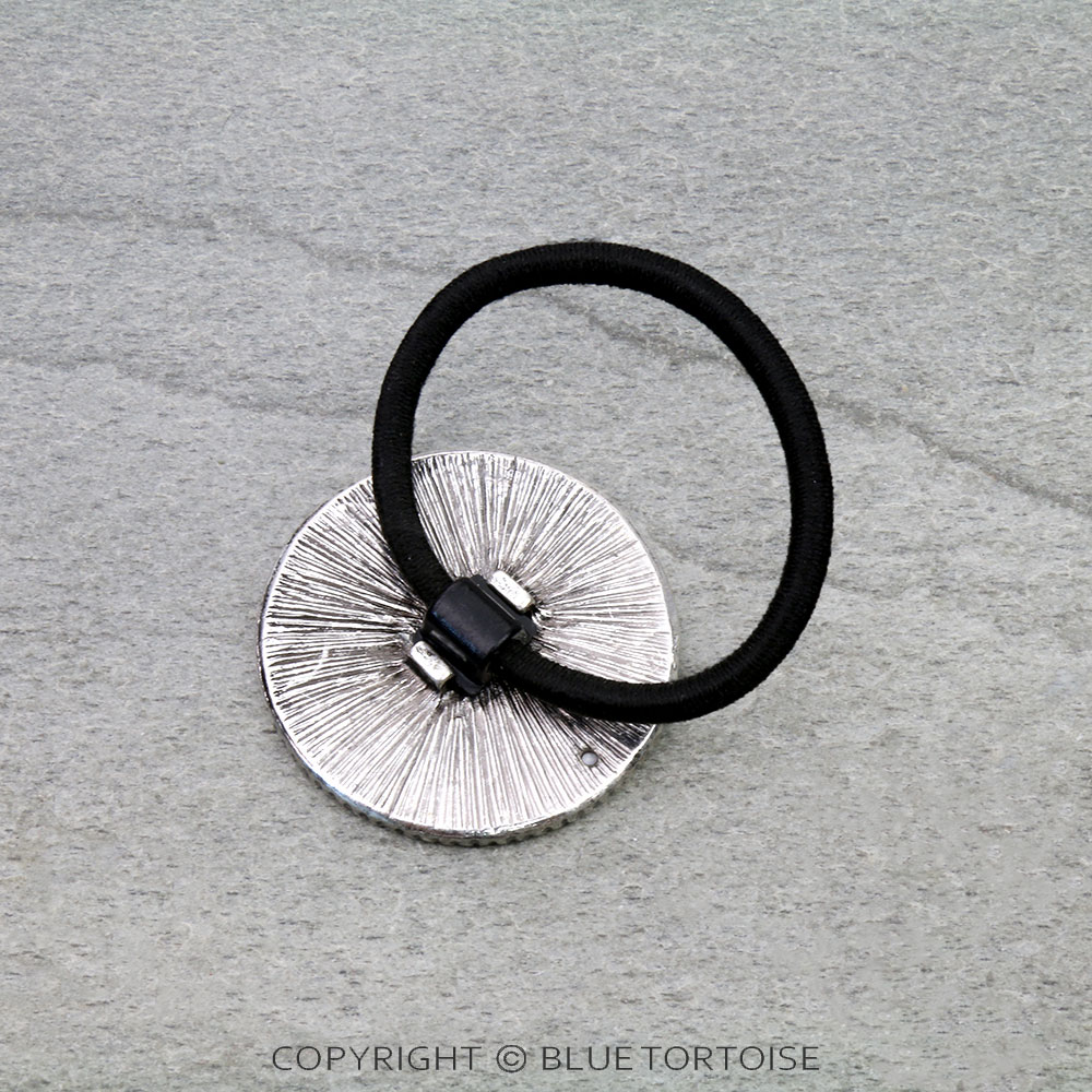 Western Tooled Leather Aztec Hair Tie - Image 2